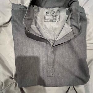Figs Gray Polo Shirt with Collared Design